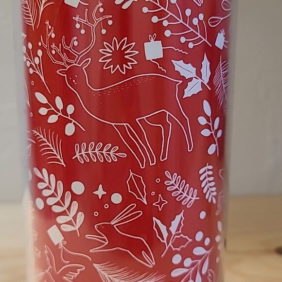 Starbucks 16 oz Red White Holiday Plants & Animals Twist Cap Insulated Tumbler - Picture 9 of 9